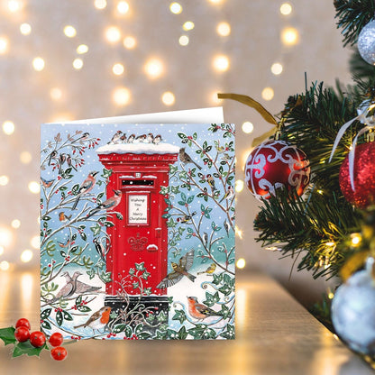 Pack of 5 Charity Christmas Cards Snowy Post Box Cards Multiple Charities
