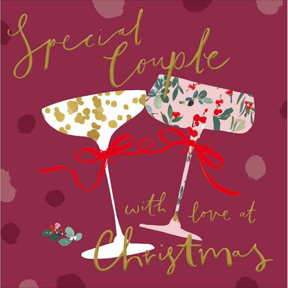 Special Couple Christmas Card Celebration Cocktails With Love Xmas Greetings
