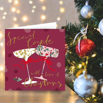 Special Couple Christmas Card Celebration Cocktails With Love Xmas Greetings