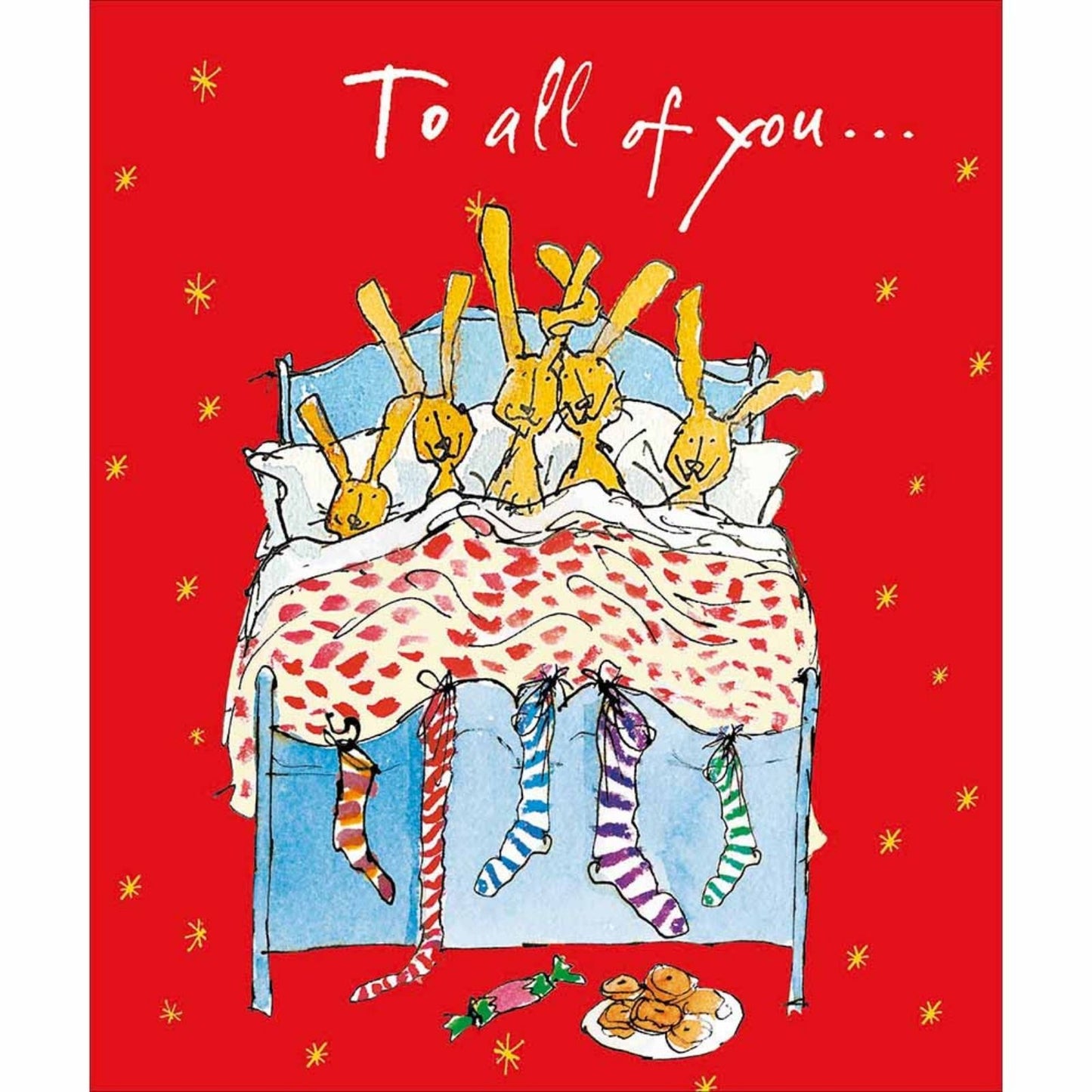 Quentin Blake To All Of You Christmas Card Snuggly Christmas Wish Xmas Greetings
