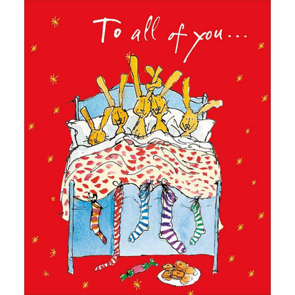 Quentin Blake To All Of You Christmas Card Snuggly Christmas Wish Xmas Greetings