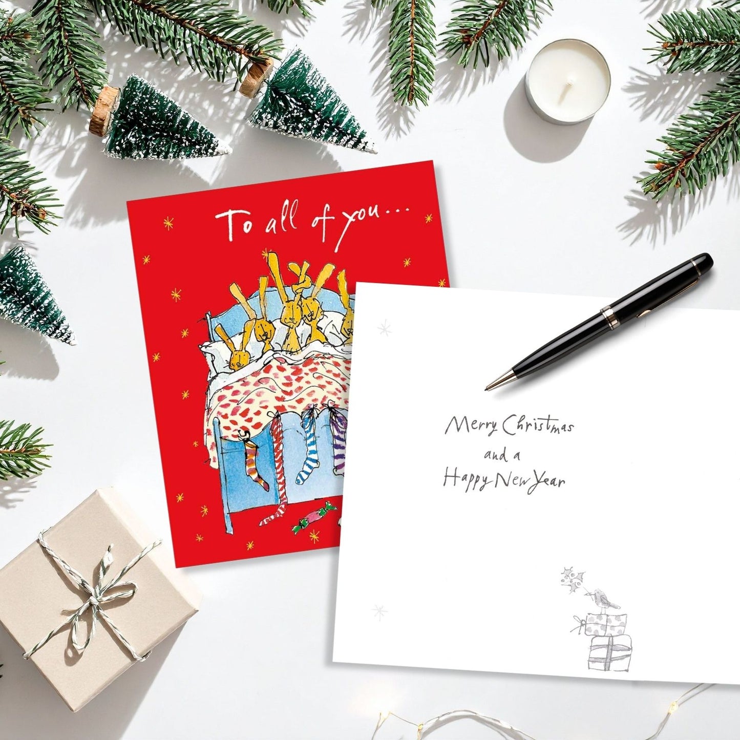 Quentin Blake To All Of You Christmas Card Snuggly Christmas Wish Xmas Greetings