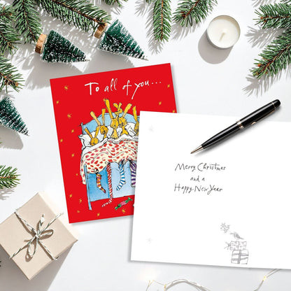 Quentin Blake To All Of You Christmas Card Snuggly Christmas Wish Xmas Greetings