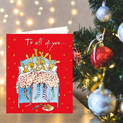 Quentin Blake To All Of You Christmas Card Snuggly Christmas Wish Xmas Greetings