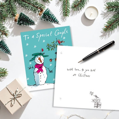 Quentin Blake Special Couple Christmas Card Festive Snowmen Xmas Greetings