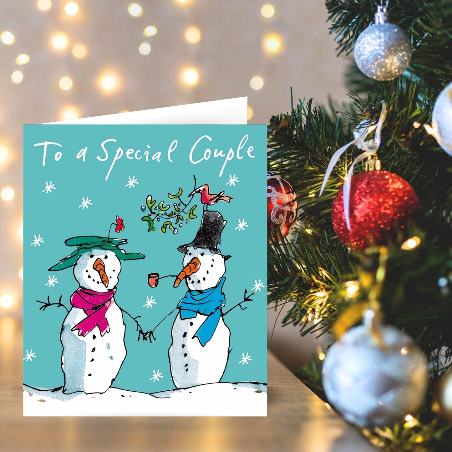 Quentin Blake Special Couple Christmas Card Festive Snowmen Xmas Greetings