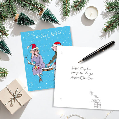 Quentin Blake Darling Wife Christmas Card Christmas Cracker Xmas Greetings
