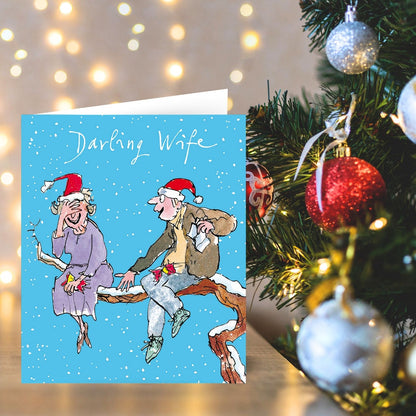 Quentin Blake Darling Wife Christmas Card Christmas Cracker Xmas Greetings