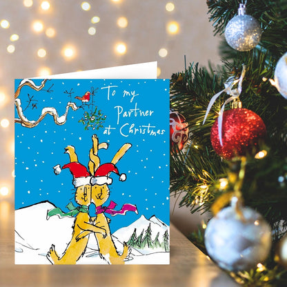 Quentin Blake To My Partner Christmas Card Fun Bunny Love Xmas Greetings