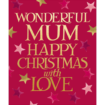 Emma Bridgewater Mum Christmas Card Gold Foiled Wonderful Mum Xmas Greetings