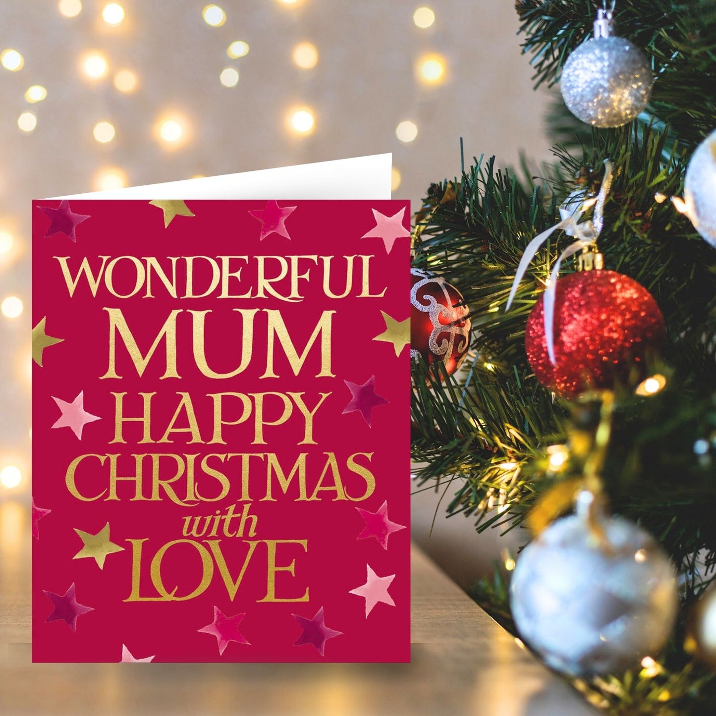 Emma Bridgewater Mum Christmas Card Gold Foiled Wonderful Mum Xmas Greetings