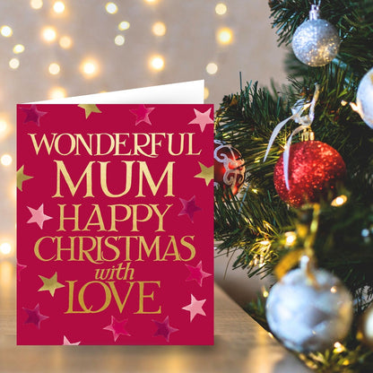 Emma Bridgewater Mum Christmas Card Gold Foiled Wonderful Mum Xmas Greetings