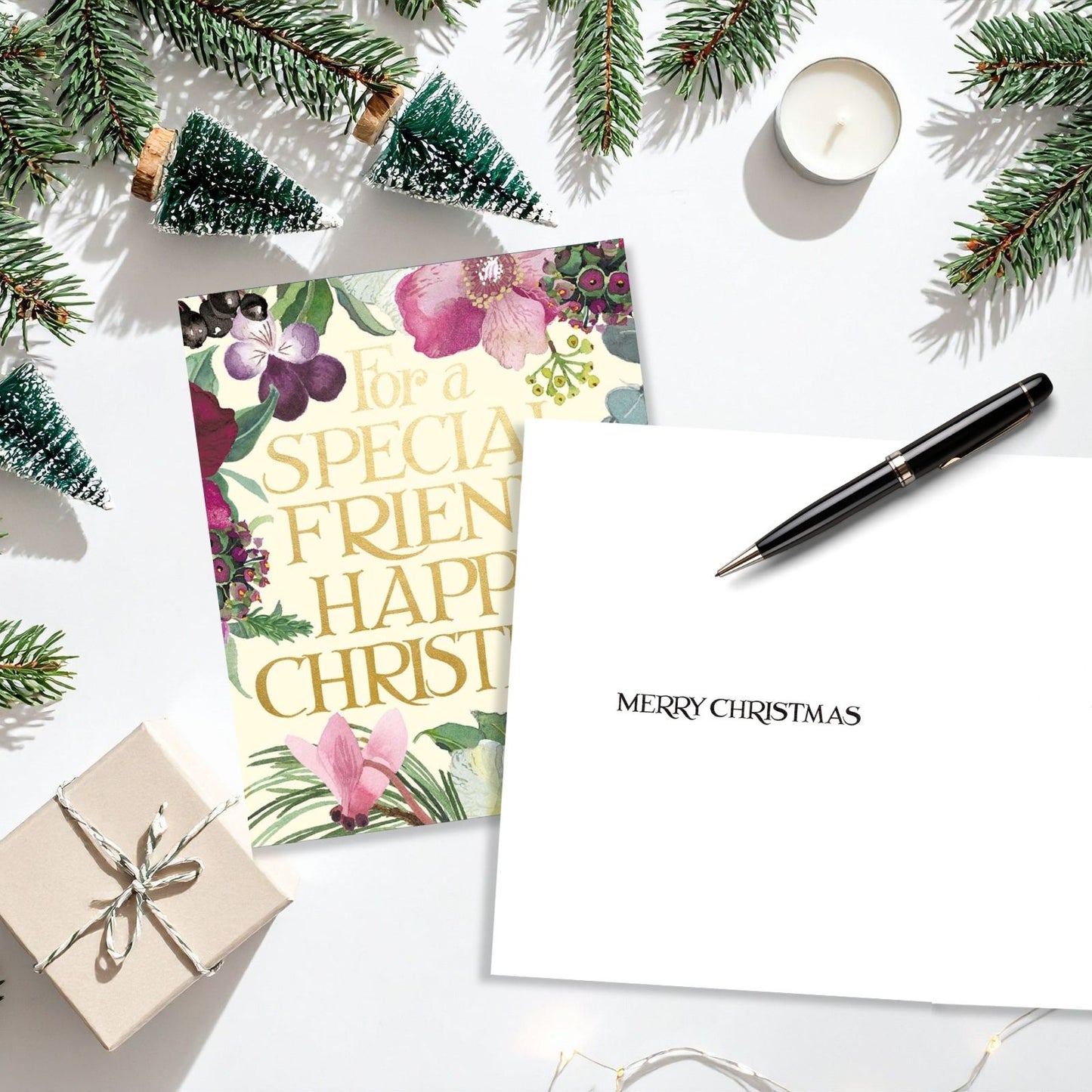 Emma Bridgewater Special Friend Christmas Card Gold Foiled Floral Xmas Greetings
