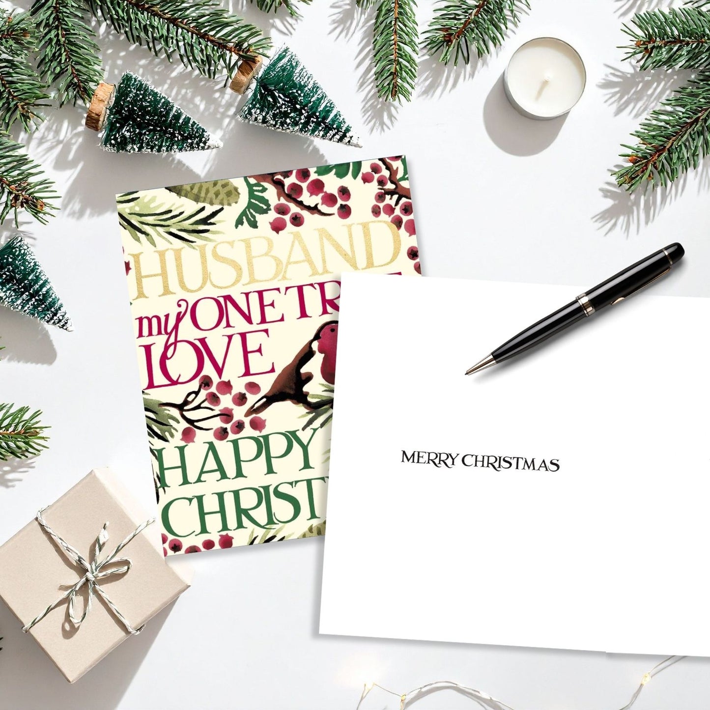 Emma Bridgewater Husband Christmas Card One True Love Robins Xmas Greetings