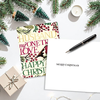 Emma Bridgewater Husband Christmas Card One True Love Robins Xmas Greetings