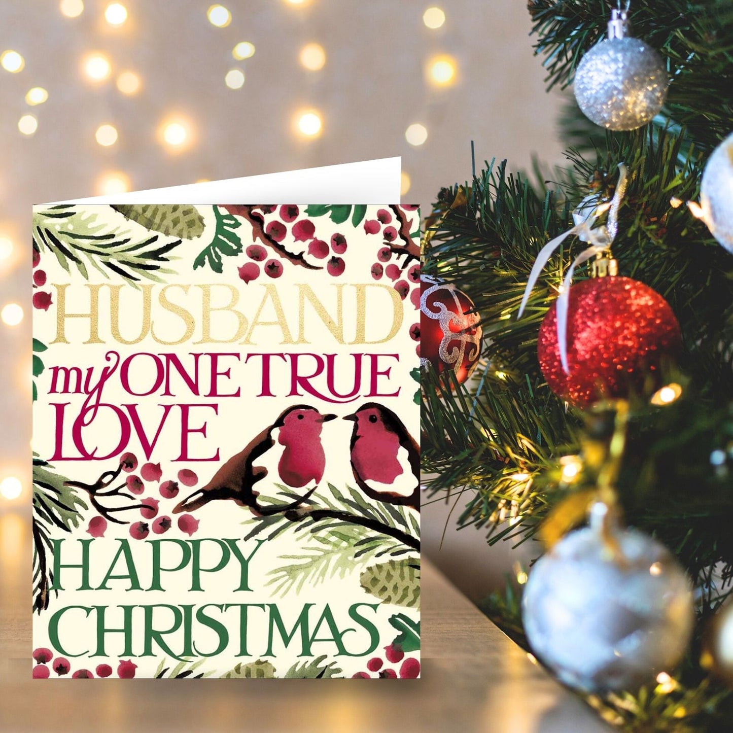 Emma Bridgewater Husband Christmas Card One True Love Robins Xmas Greetings