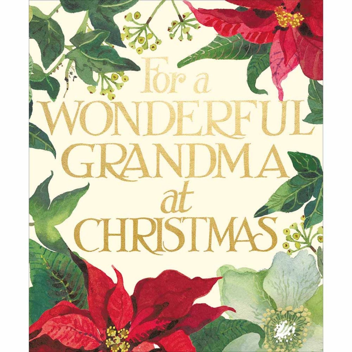 Emma Bridgewater Wonderful Grandma Christmas Card Poinsettia Xmas Greetings