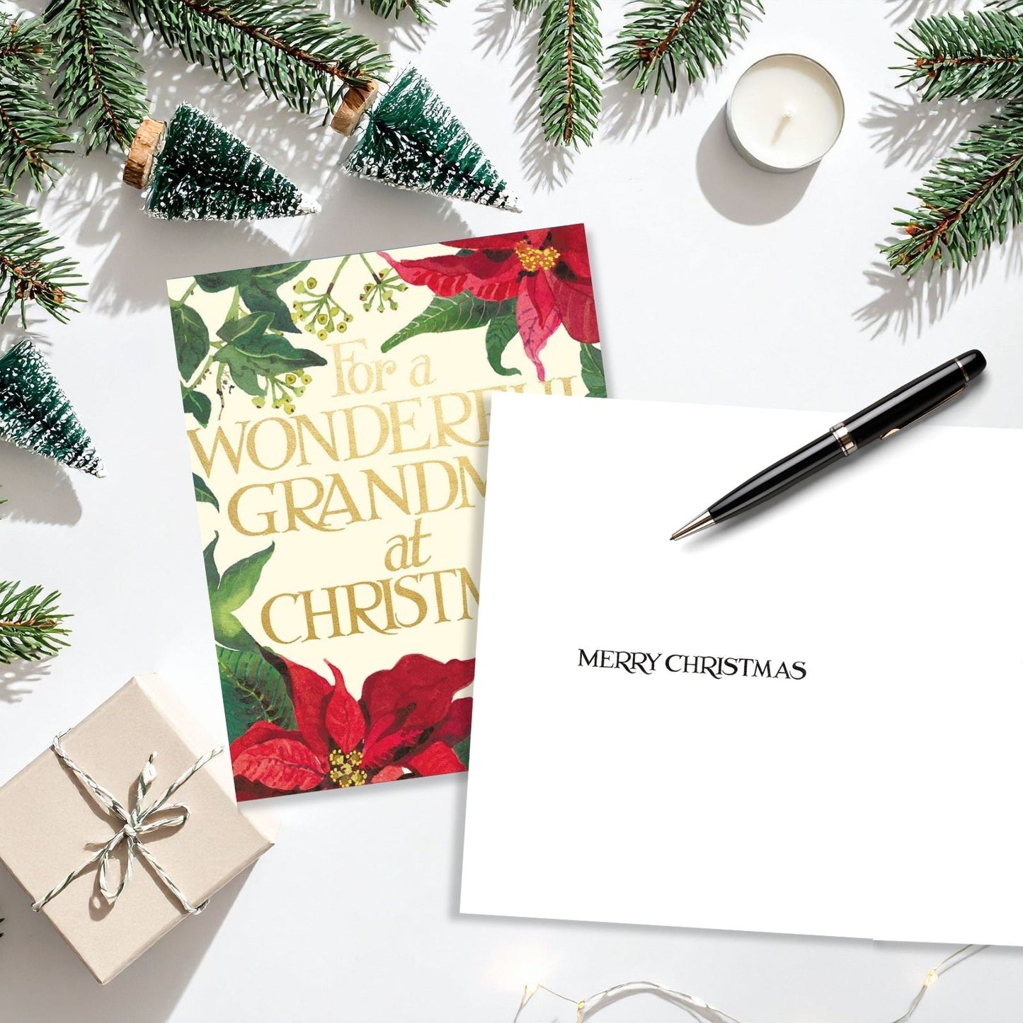 Emma Bridgewater Wonderful Grandma Christmas Card Poinsettia Xmas Greetings