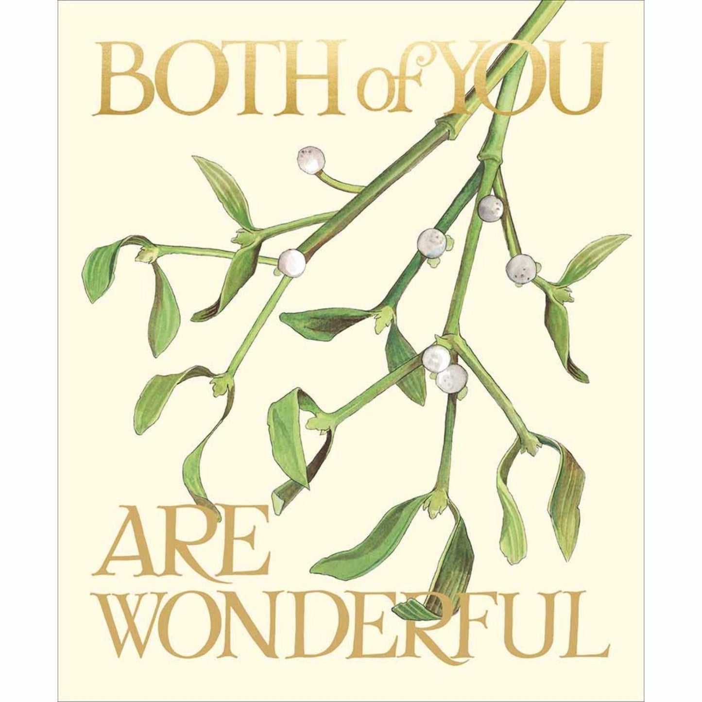 Emma Bridgewater Both Of You Christmas Card Gold Foiled Mistletoe Xmas Greetings
