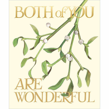 Emma Bridgewater Both Of You Christmas Card Gold Foiled Mistletoe Xmas Greetings