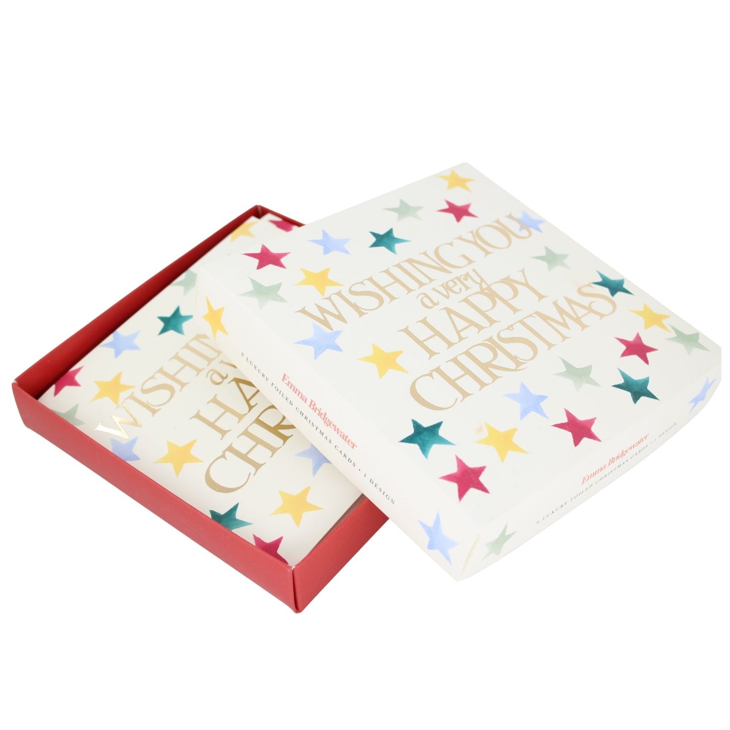Box of 8 Emma Bridgewater Christmas Cards Shining Stars Happy Christmas Cards