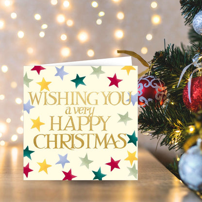 Box of 8 Emma Bridgewater Christmas Cards Shining Stars Happy Christmas Cards