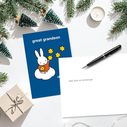 Miffy Great Grandson Christmas Card Cute Bunny Reach For Stars Xmas Greetings