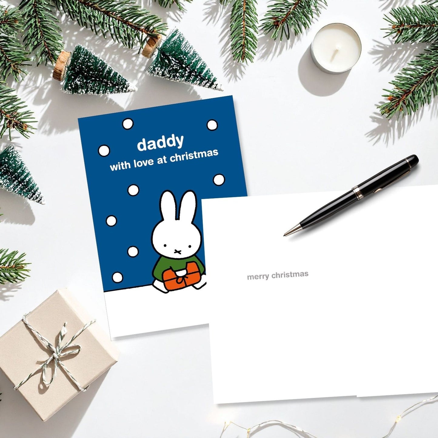 Miffy Daddy Christmas Card Cute Bunny With Love At Christmas Xmas Greetings