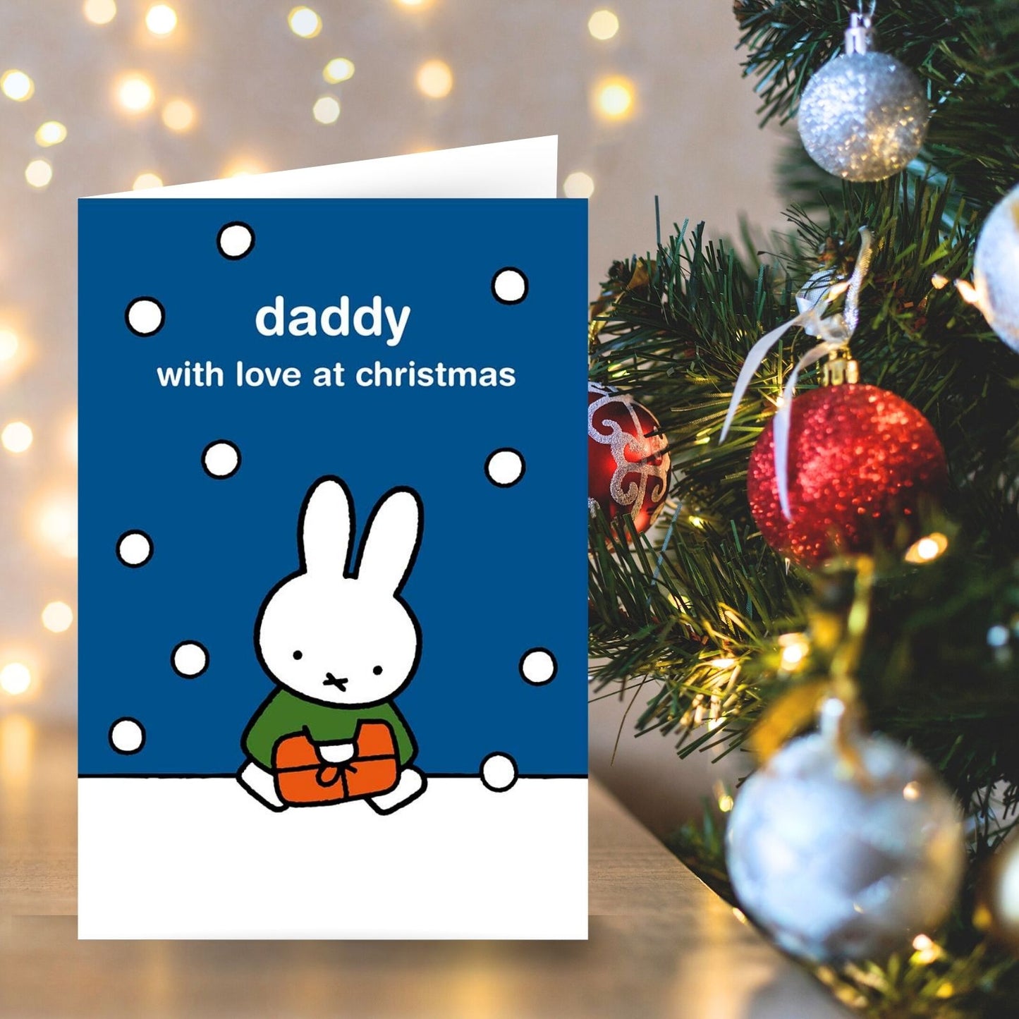 Miffy Daddy Christmas Card Cute Bunny With Love At Christmas Xmas Greetings