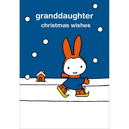 Miffy Granddaughter Christmas Card Cute Bunny Christmas Skating Xmas Greetings