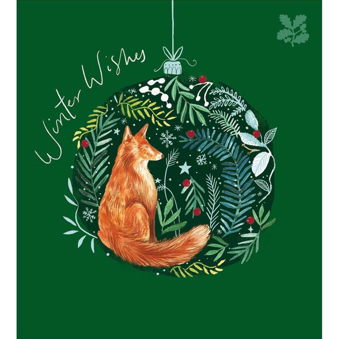 Pack of 5 Charity Christmas Cards Fox Bauble Cards The National Trust Charity