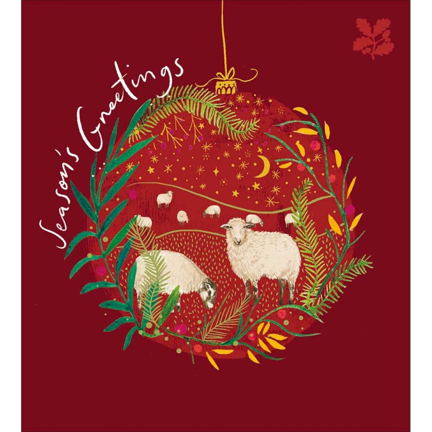 Pack of 5 Charity Christmas Cards Sheep Bauble Cards The National Trust Charity
