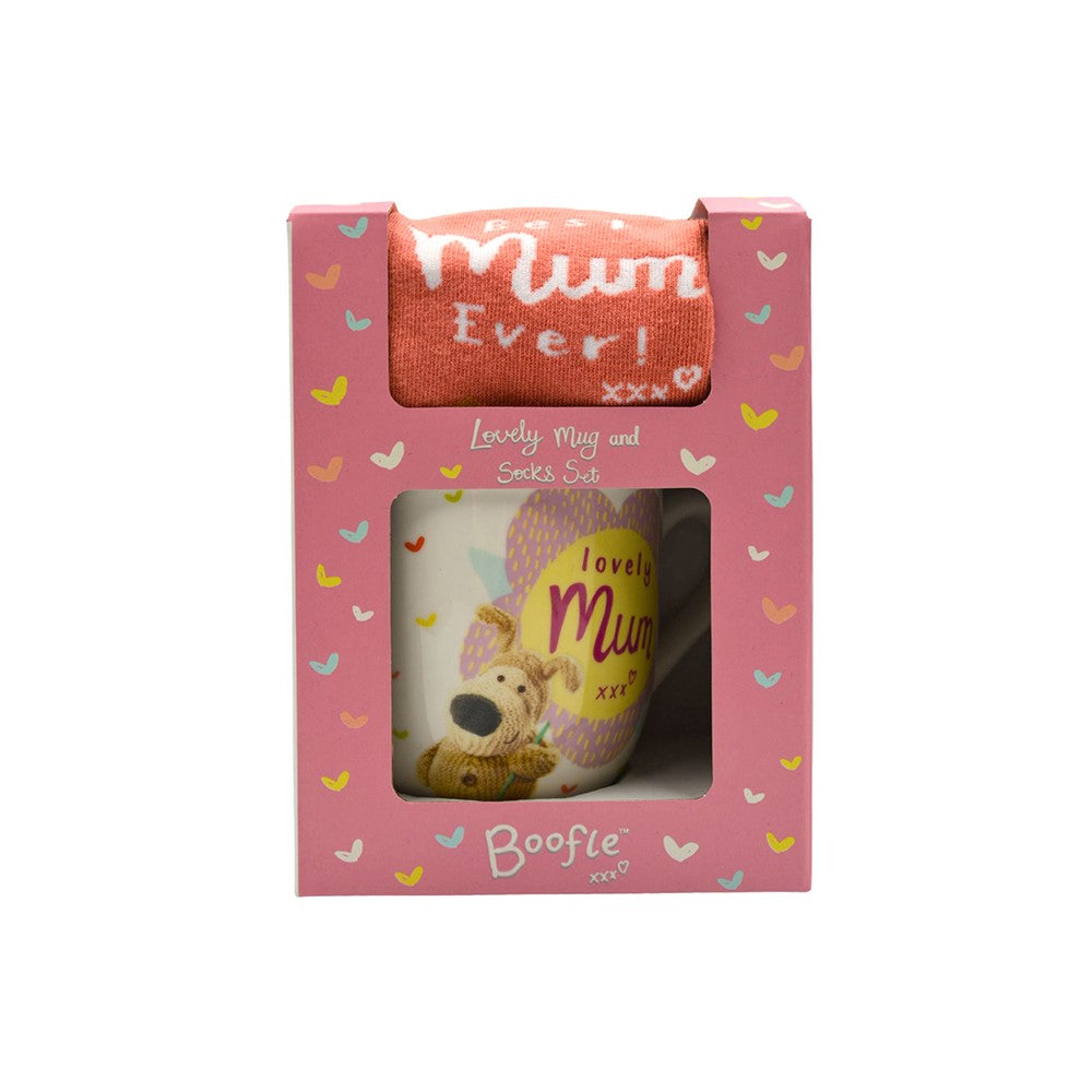 Boofle Lovely Mum Mug & Socks Gift Set Mum's Love Blooms! Gift Idea