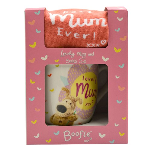 Boofle Lovely Mum Mug & Socks Gift Set Mum's Love Blooms! Gift Idea