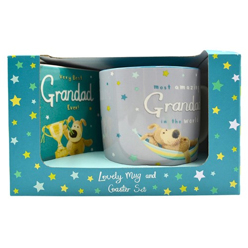 Boofle Amazing Grandad Mug & Coaster Gift Set Galactic Surprise! Gift Idea