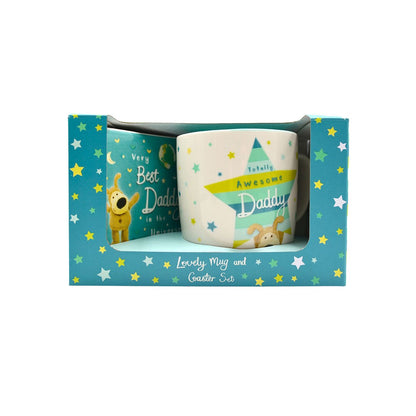 Boofle Awesome Daddy Mug & Coaster Gift Set Daddy's Starry Surprise! Gift Idea