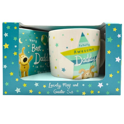 Boofle Awesome Daddy Mug & Coaster Gift Set Daddy's Starry Surprise! Gift Idea