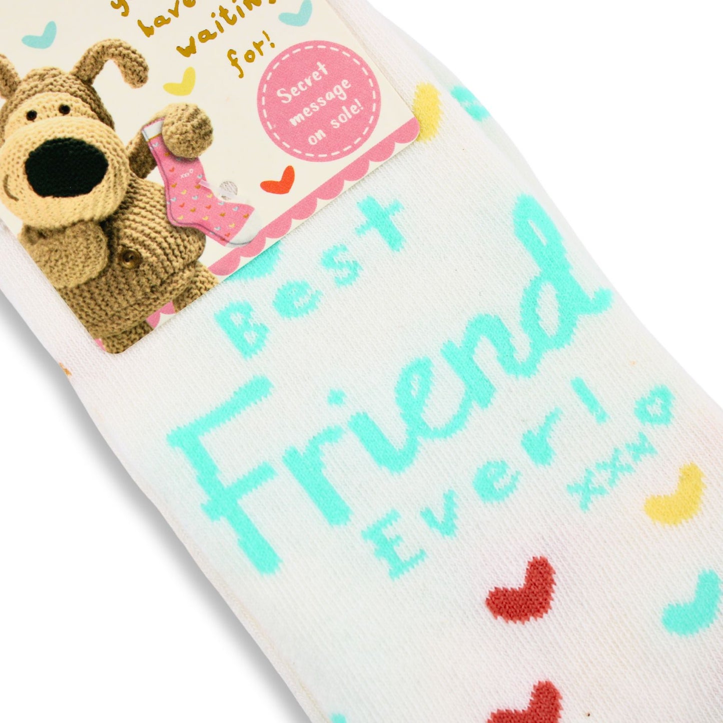 Boofle Best Friend Ever Socks UK Size 4-7 Cosy Woven Socks Gift Idea