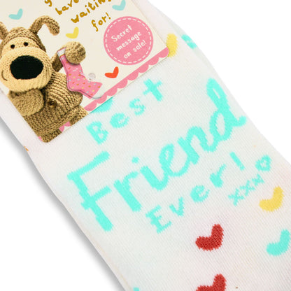 Boofle Best Friend Ever Socks UK Size 4-7 Cosy Woven Socks Gift Idea