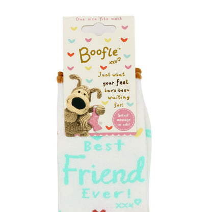 Boofle Best Friend Ever Socks UK Size 4-7 Cosy Woven Socks Gift Idea