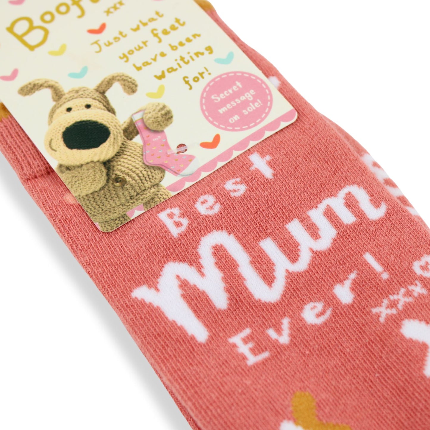 Boofle Best Mum Ever Socks Butterfly Design UK Size 4-7 Woven Socks Gift Idea
