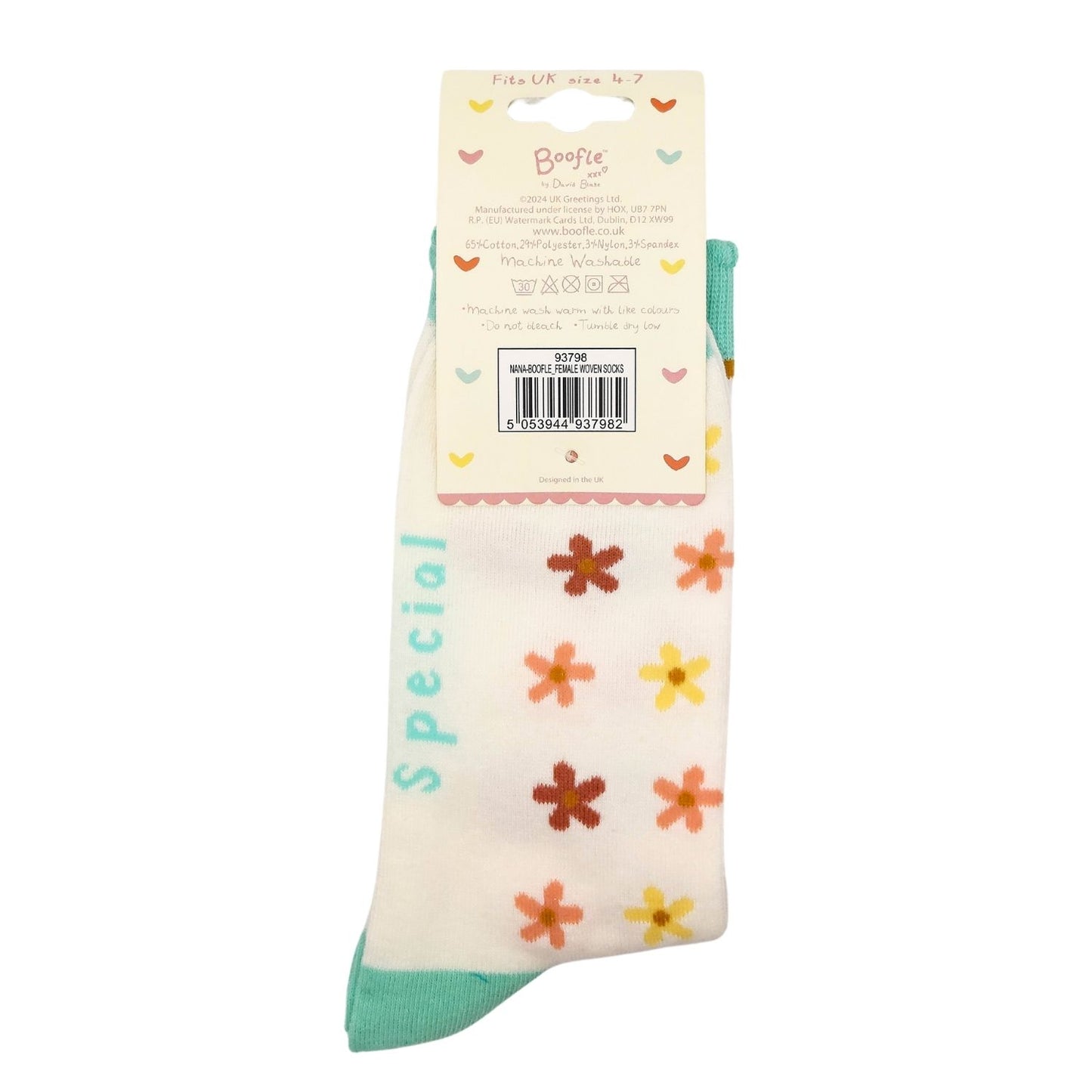 Boofle Special Nana Peachy Petals Perfection Socks Gift Idea