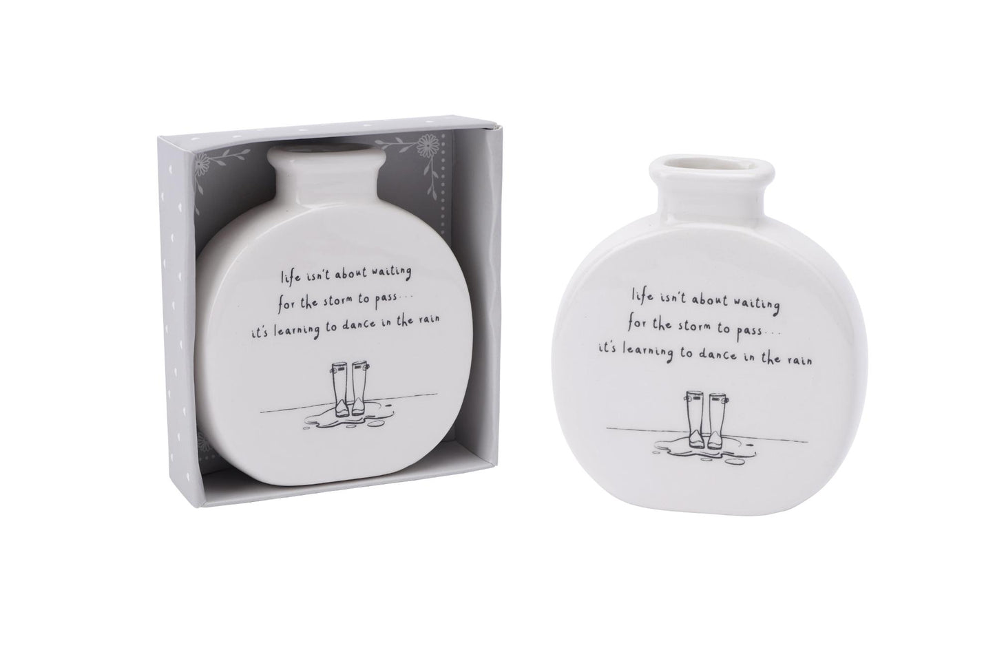 Send With Love Learn To Dance In The Rain Mini Ceramic Bud Vase Gift Idea