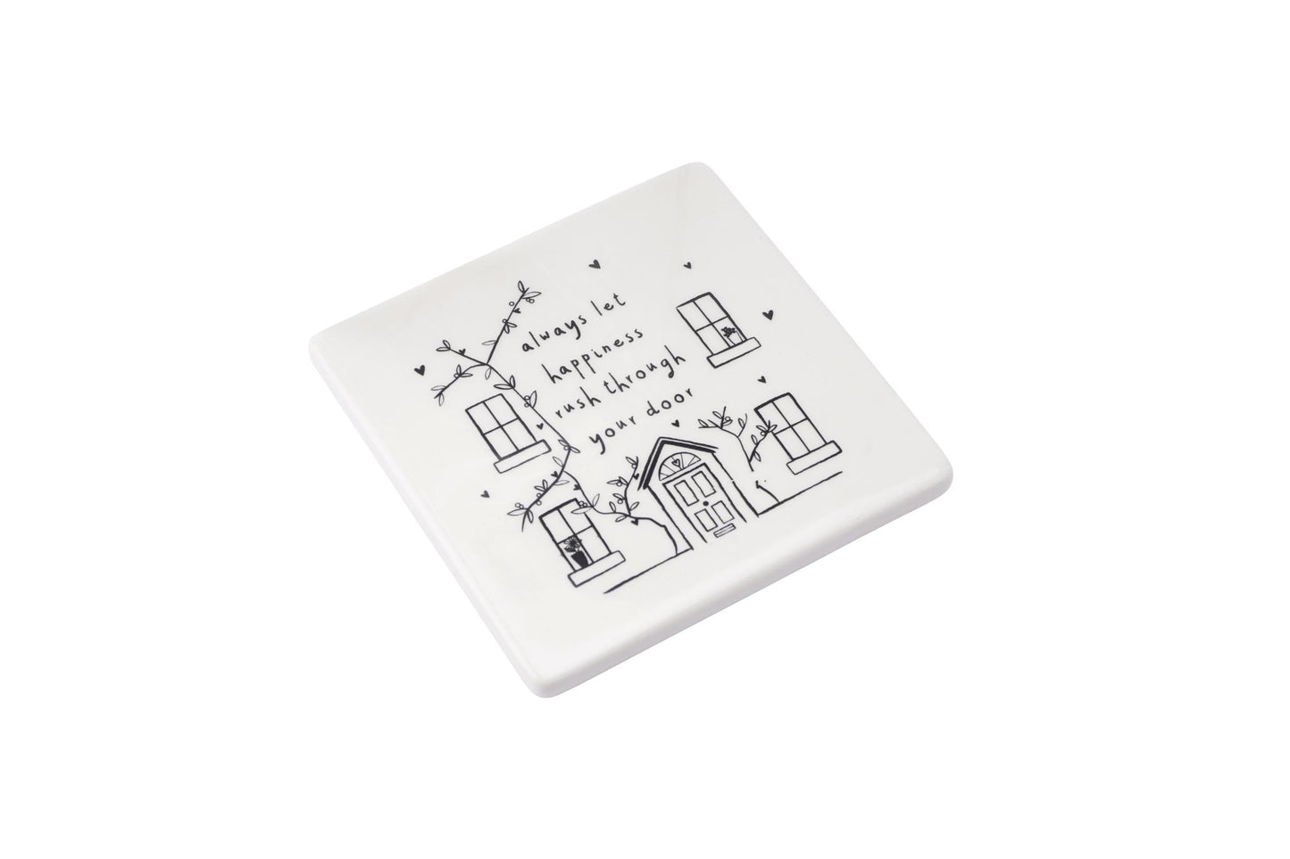 Send With Love Always Let Happiness Rush Through Your Door Ceramic Coaster Gift