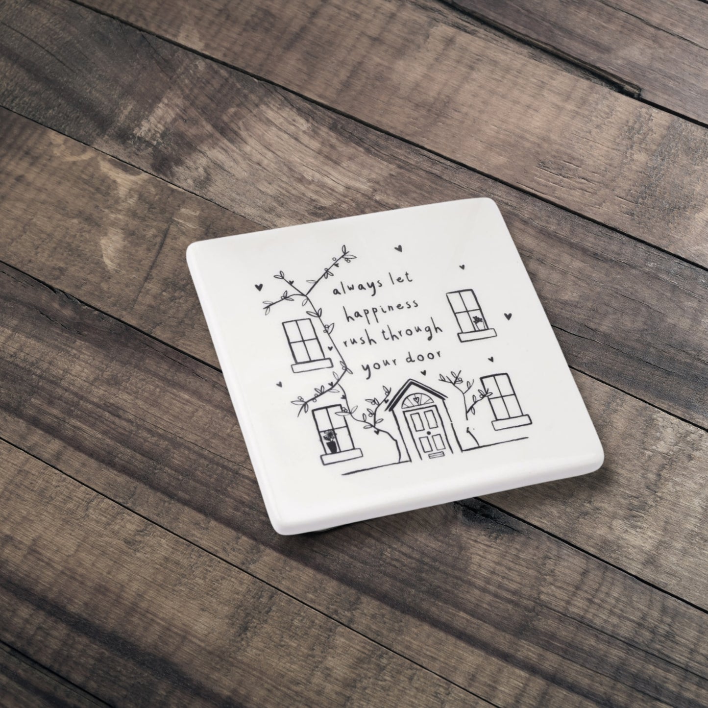 Send With Love Always Let Happiness Rush Through Your Door Ceramic Coaster Gift