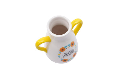 Live Happy You Are My Sunshine Twin Handled Mini Ceramic Flower Vase Gift Idea