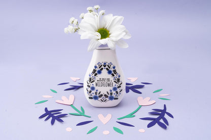 Live Happy Be Bold & Beautiful Like A Wildflower Mini Ceramic Bud Vase Gift Idea