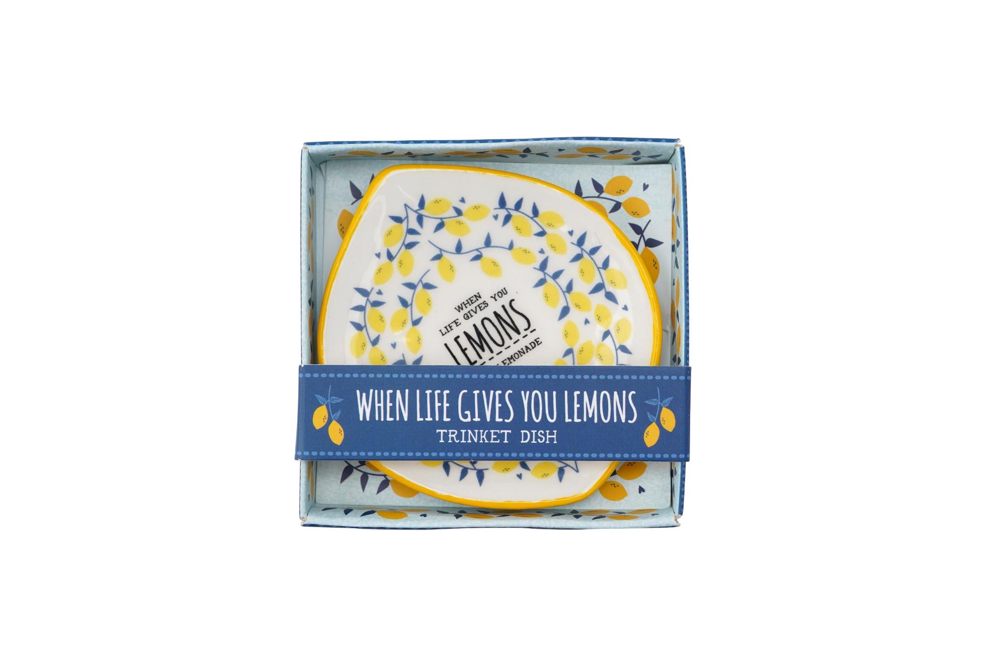 Ornament Collection Life Gives Lemons Garden House Flag Kit Food Fruits Pin＿並行輸入品 Live Happy When Life Gives You Lemons Ceramic Trinket Tray Dish Ornament  Gift