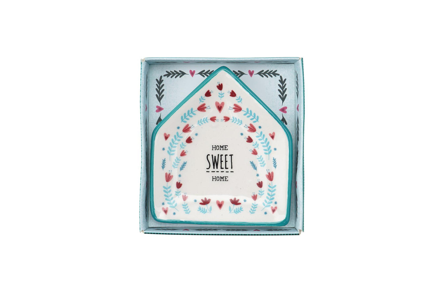 Live Happy Home Sweet Home Ceramic Trinket Tray Dish Ornament Gift