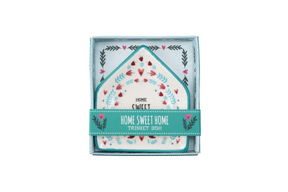 Live Happy Home Sweet Home Ceramic Trinket Tray Dish Ornament Gift